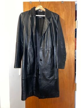 Black Leather Long Coat